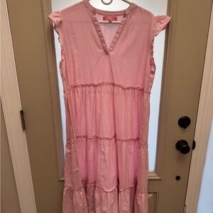Simply southern light pink tiered dress size large